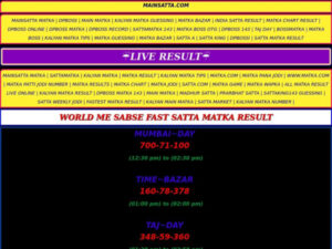 Weekly Fastest Guessing Matka Result